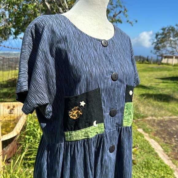 Kim Messier Retro Y2K Vintage Casual Abstract MIDI Art to wear Dress Small - Picture 4 of 11